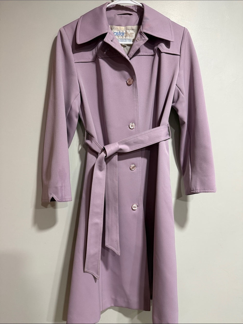 Aster One *Vintage* Lavender Trench Coat with Belt in Excellent Condition